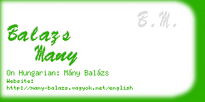 balazs many business card